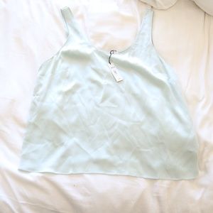 Womens Banana Republic Light Blue Sleeveless Silk Top